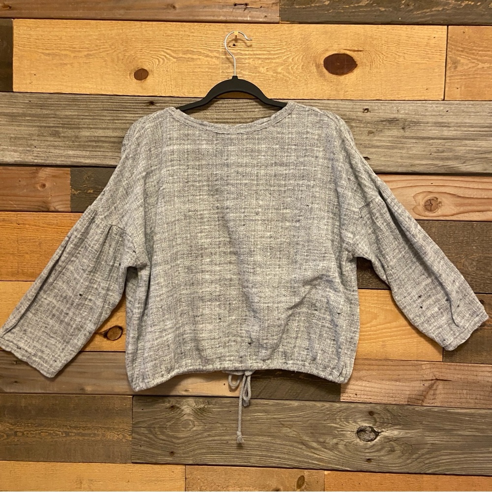 Anthropologie Gray Textured Sweatshirt - Picture 3 of 7